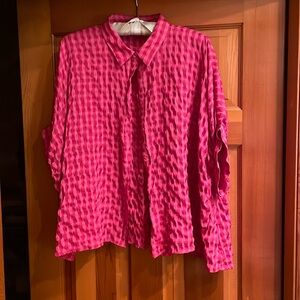 EUC Day and Moon Oversized Seersucker Gingham Button Down💖❤️